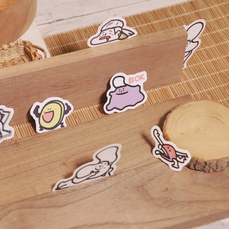 炑炑毒毒角色动作手帐贴纸 | 自选张数 - 贴纸 - 塑料 白色