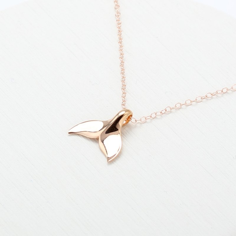 【Angel & Me】可爱 鲸鱼尾巴 s925 纯银 厚镀 18k 玫瑰金 项链 - 项链 - 玫瑰金 金色