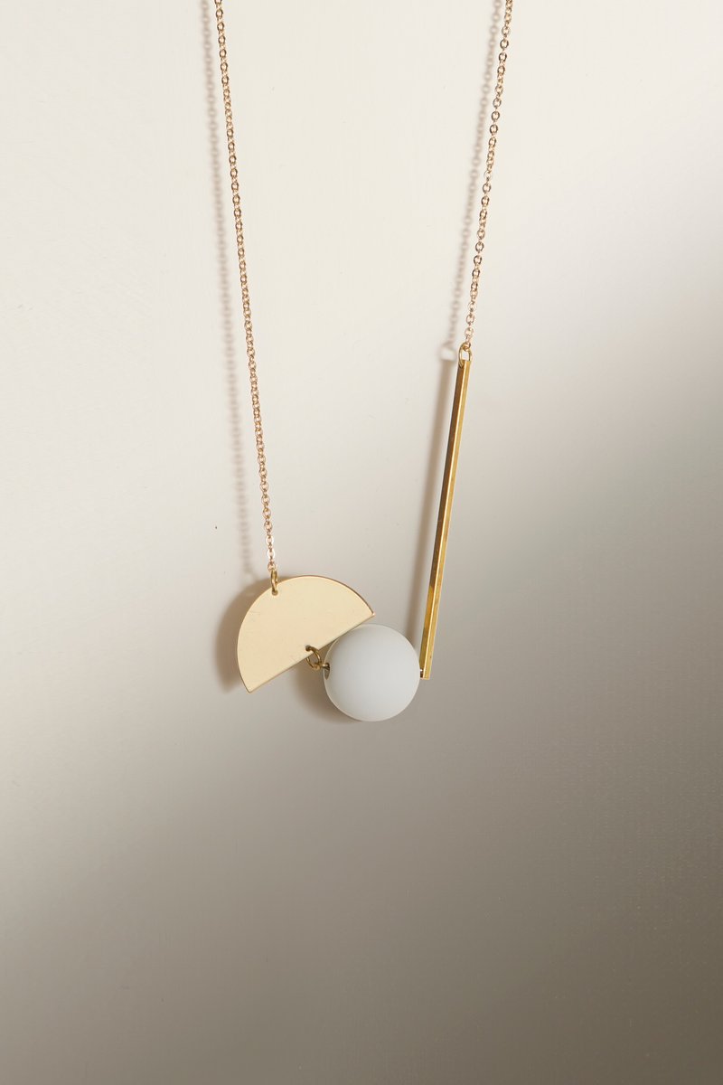 几何简约长项链 - 长链 - 其他金属 金色