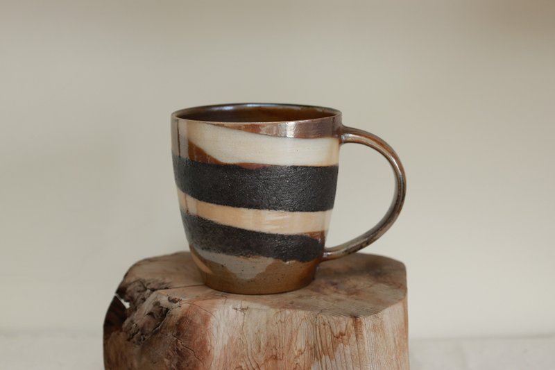 柴烧咖啡杯/马克杯/300ml/三色巧克力系列/泷间拾光 - 咖啡杯/马克杯 - 陶 