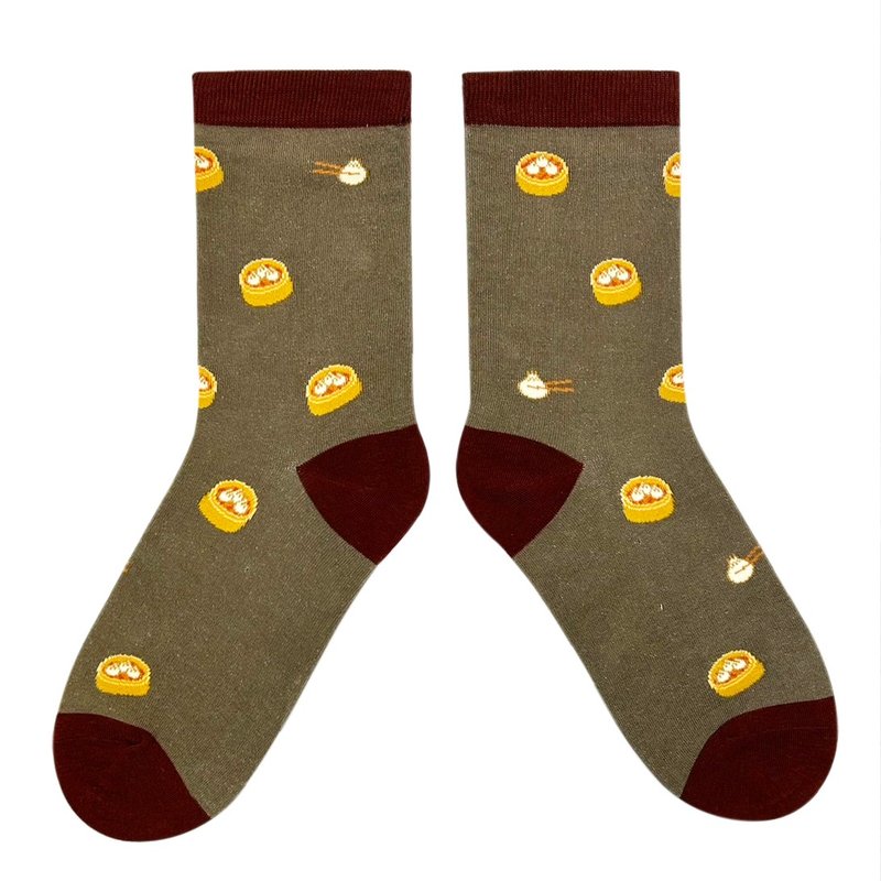 Bast Tag 小笼包 - 袜子 - 棉．麻 红色