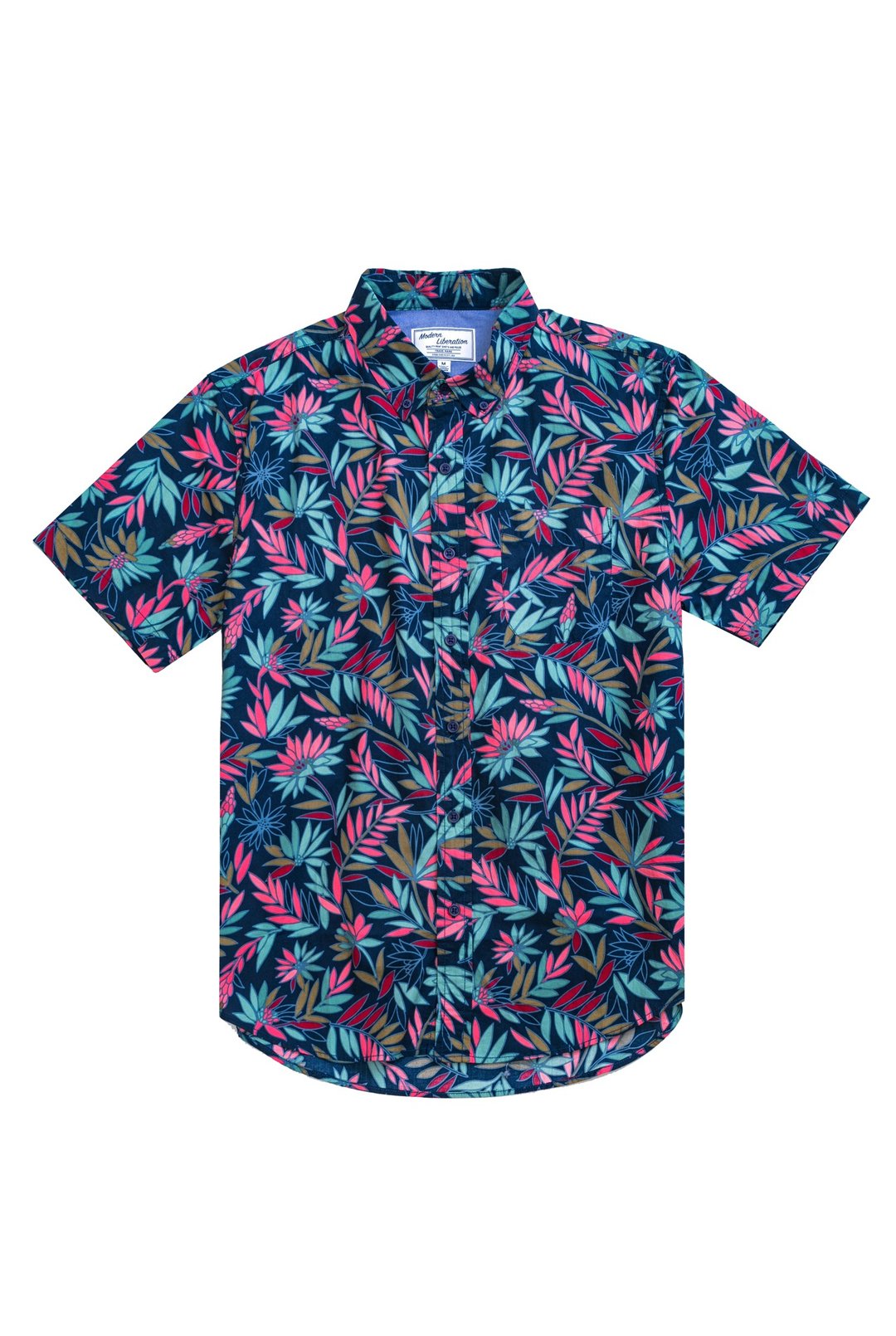 Color Leaf Shirt 彩色叶子衬衫 - 男装衬衫 - 棉 蓝色