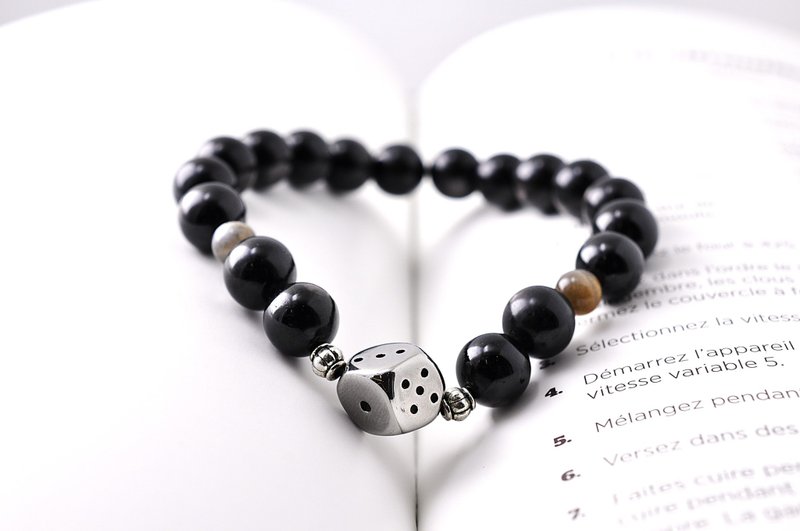 典藏原创 | 不知道要送什么  就送幸运吧 | 金运石/黑金骨干 - 手链/手环 - 水晶 黑色