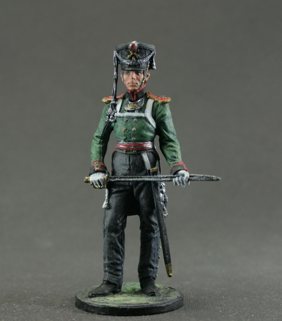 Statuette soldier Hand Painted miniature figurine 54 mm Home Decor Gift for Man - 玩偶/公仔 - 其他金属 绿色