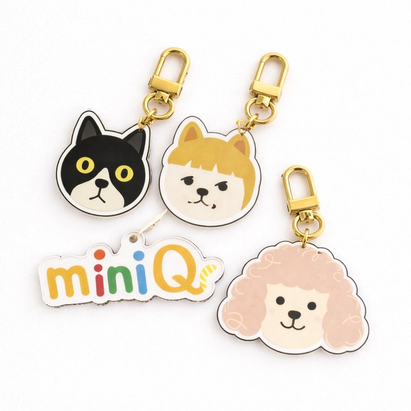 Mini Q 可爱文创小吊饰/ 钥匙圈/ 可爱狗狗 猫咪 / 压克力钥匙圈 - 钥匙链/钥匙包 - 陶 