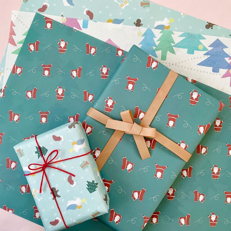 /// A3 6 张组合 /// 三种图案的圣诞包装纸 - 包装材料 - 纸 多色