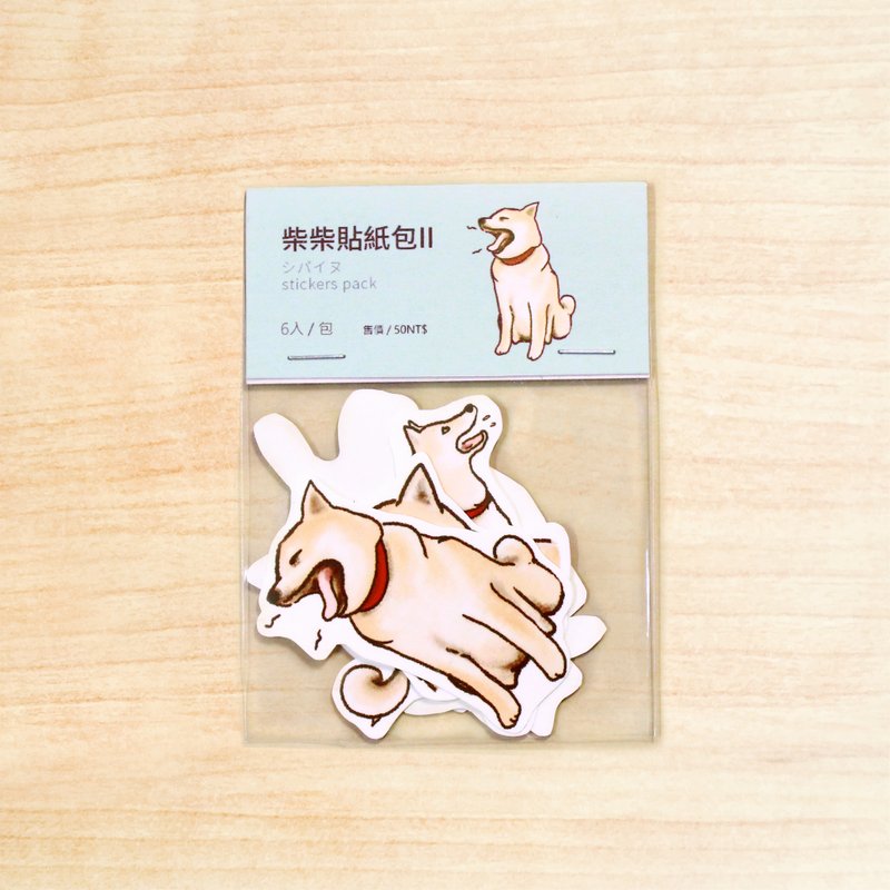柴犬II  - PVC防水贴纸包  1组(6入)   |  苍蝇星球 - 贴纸 - 纸 