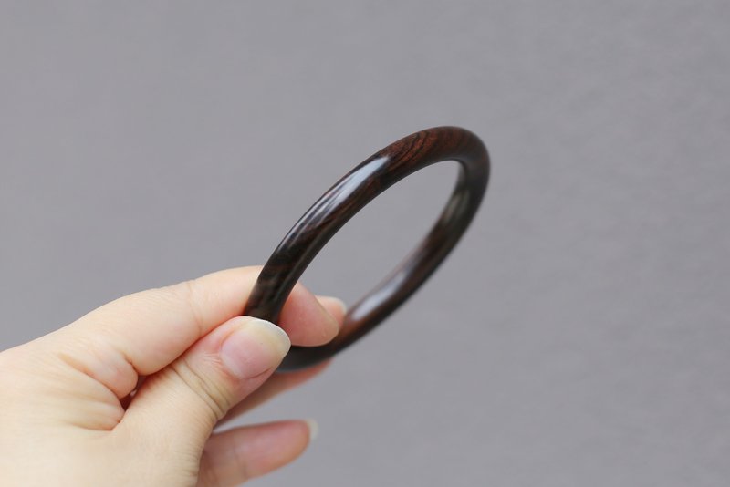 壹染指手作木艺 | 紫光檀 木镯 | 一物一图 各一件 - 手链/手环 - 木头 黑色