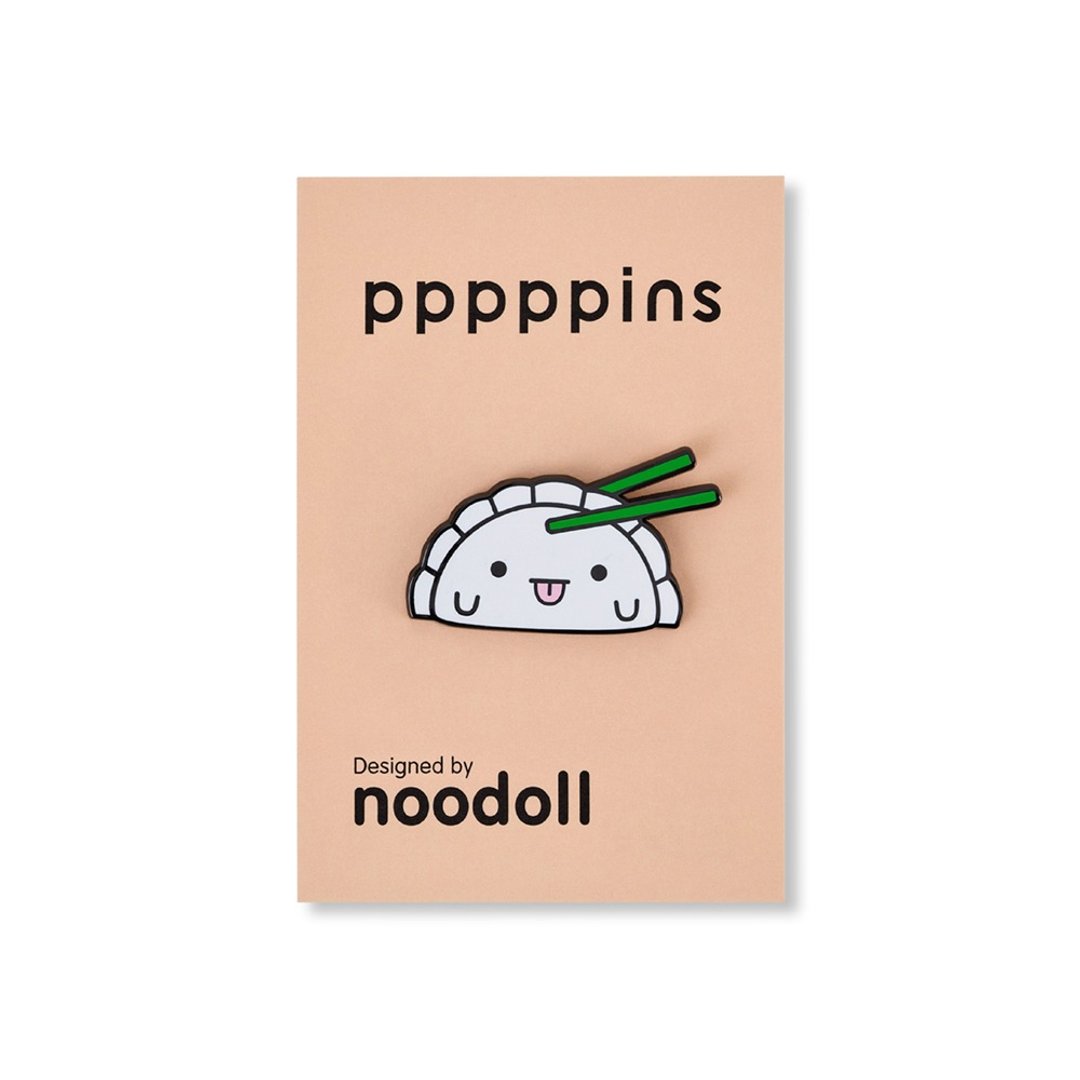 米宝饺娃娃珐琅别针 Ricedumpling 文创文青徽章 包包服饰 - 胸针 - 其他金属 白色
