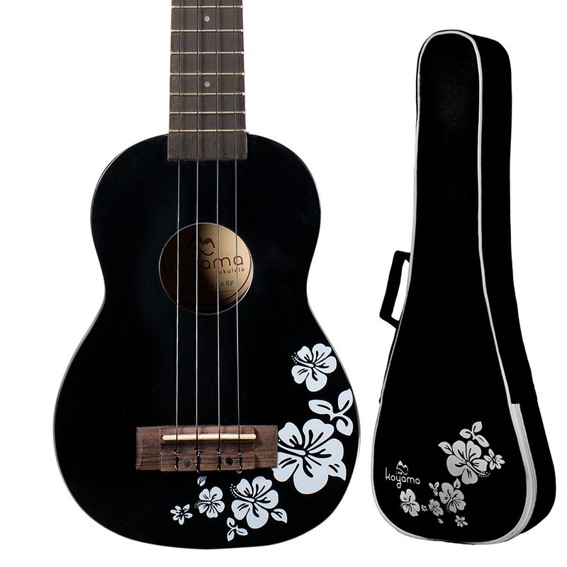 21寸扶桑花彩色乌克丽丽 黑色 Flora Soprano Ukulele / black - 吉他/乐器 - 木头 黑色
