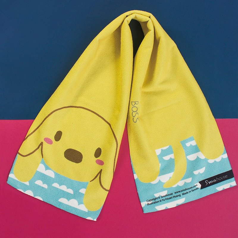 插画毛巾 : 缤纷世界系列　狗店长 - 毛巾浴巾 - 其他材质 黄色