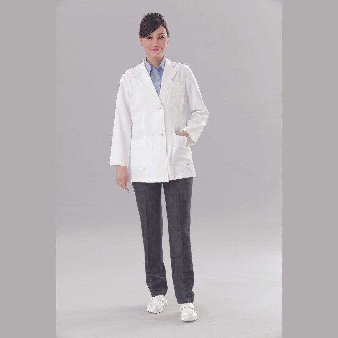 丝质手感抗皱纳米抗菌医疗级制服医生袍中医袍短款医科 - 女装休闲/机能外套 - 聚酯纤维 白色