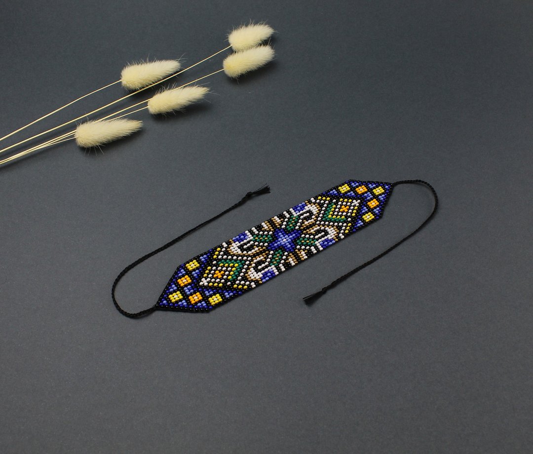 Handmade beaded bracelet jewelry for women - 手链/手环 - 玻璃 蓝色