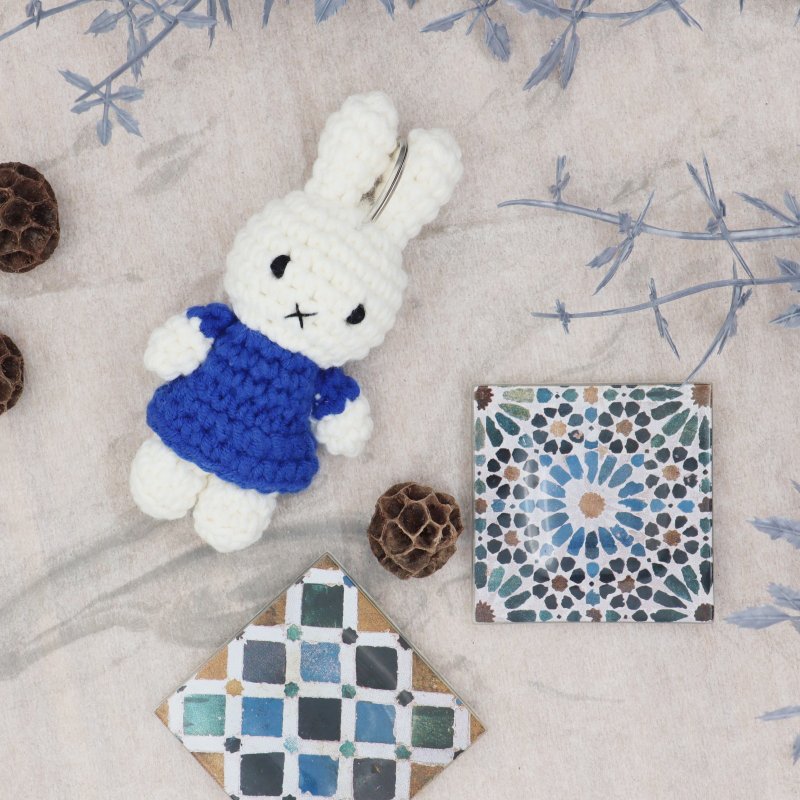 荷兰Miffy米菲兔 纯棉全手工 Miffy 蓝洋装钥匙圈 荷兰境外限定 - 钥匙链/钥匙包 - 棉 蓝色