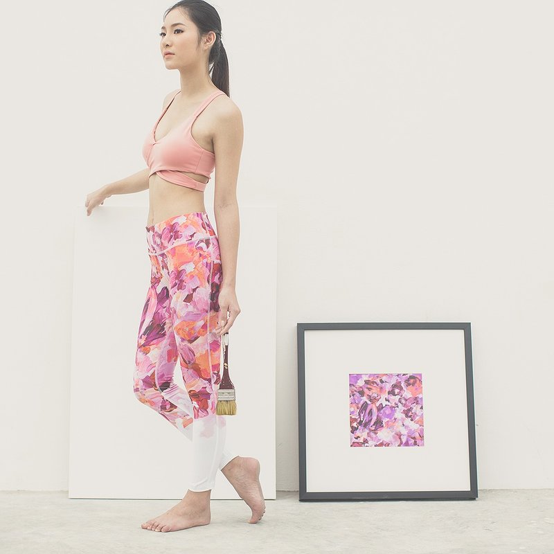 Canvas Pants 运动束裤-粉红画布 - 女装长裤 - 聚酯纤维 粉红色