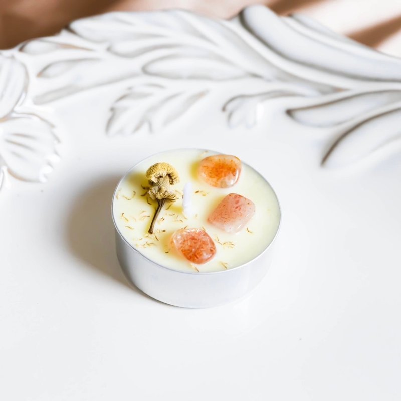 胃轮 太阳神经丛 脉轮能量蜡烛 天然大豆精油蜡烛 茶蜡款 单颗 - 蜡烛/烛台 - 蜡 黄色