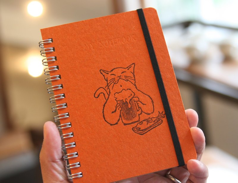 A6 Ring Note Cat is beer orange - 笔记本/手帐 - 纸 橘色
