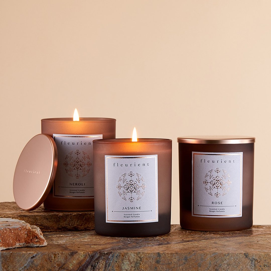 法国原装 经典香氛蜡烛  茉莉、玫瑰、橙花 (3 款) - 蜡烛/烛台 - 蜡 咖啡色