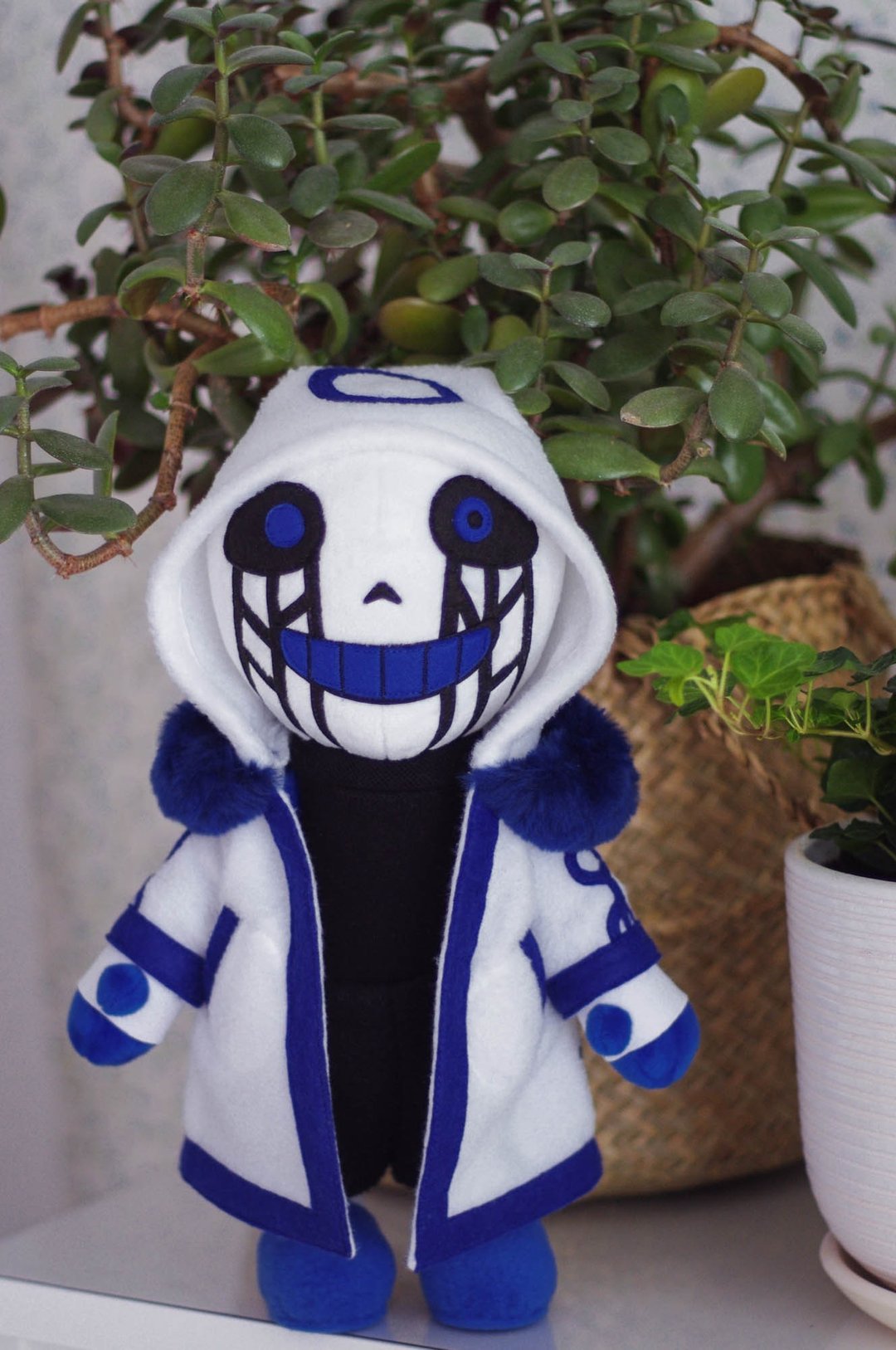 404 Error Sans Undertale AU Collectible Doll | Made to Order Handmade Plush Toy - 玩偶/公仔 - 聚酯纤维 蓝色