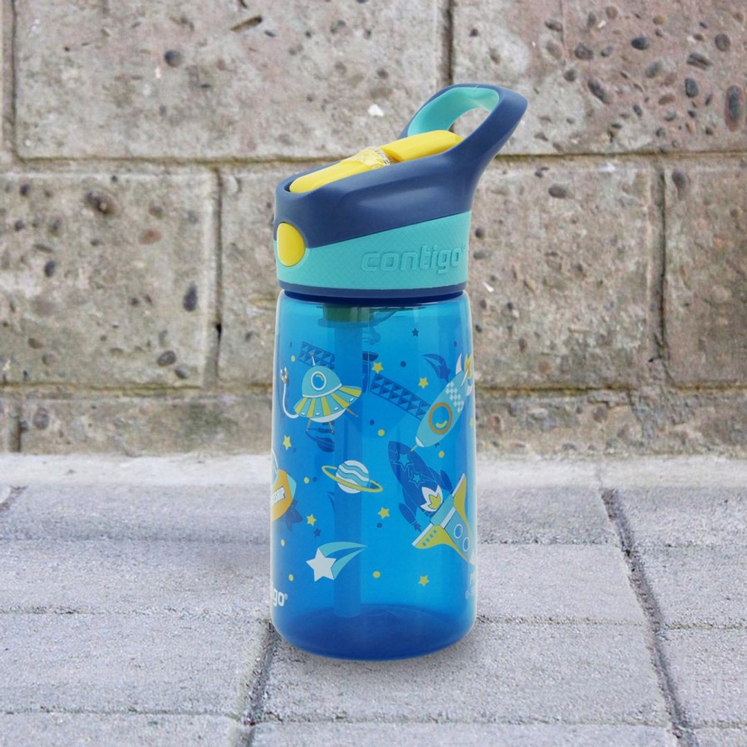 【Buffalo 牛头牌】Contigo 儿童吸管瓶414cc-太空船 - 水瓶/水壶 - 塑料 蓝色