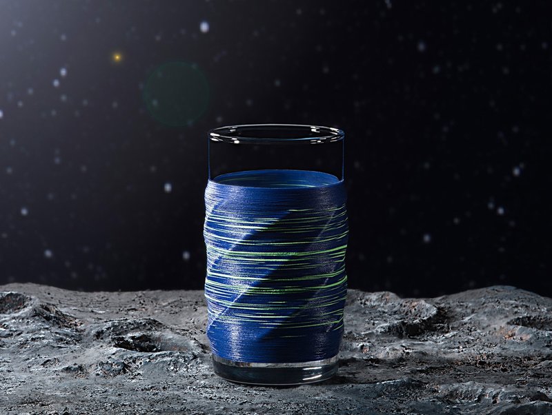 线加工 PUNNDLE 线水杯 银河款 蓝银河 - 玻璃杯 - 玻璃 蓝色