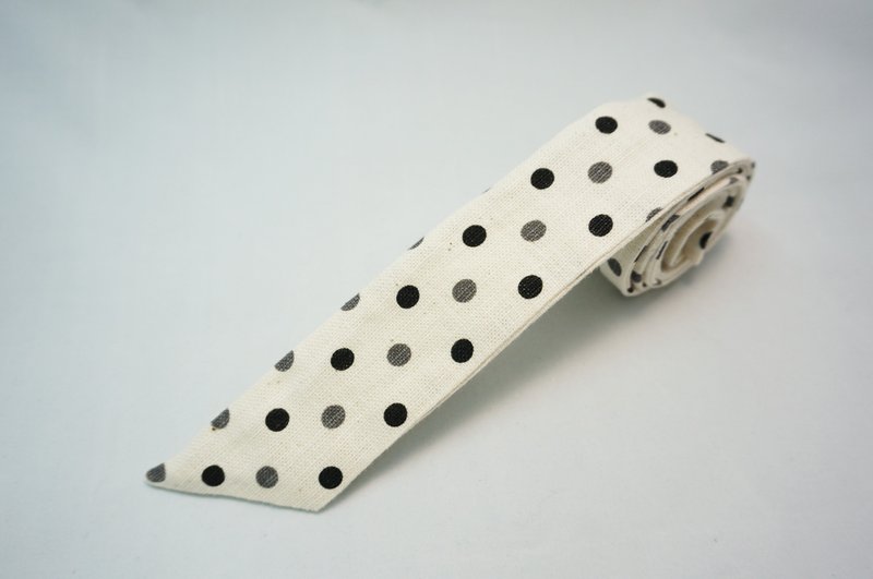 软丝发带-胚底黑灰点点 - 发饰 - 棉．麻 白色