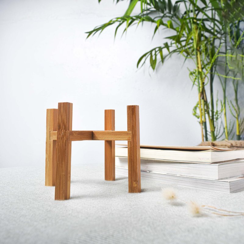 李的绿意花园 新中式楠竹花架 竹架 木架 花器 装饰品 制造层次 - 花瓶/陶器 - 木头 咖啡色