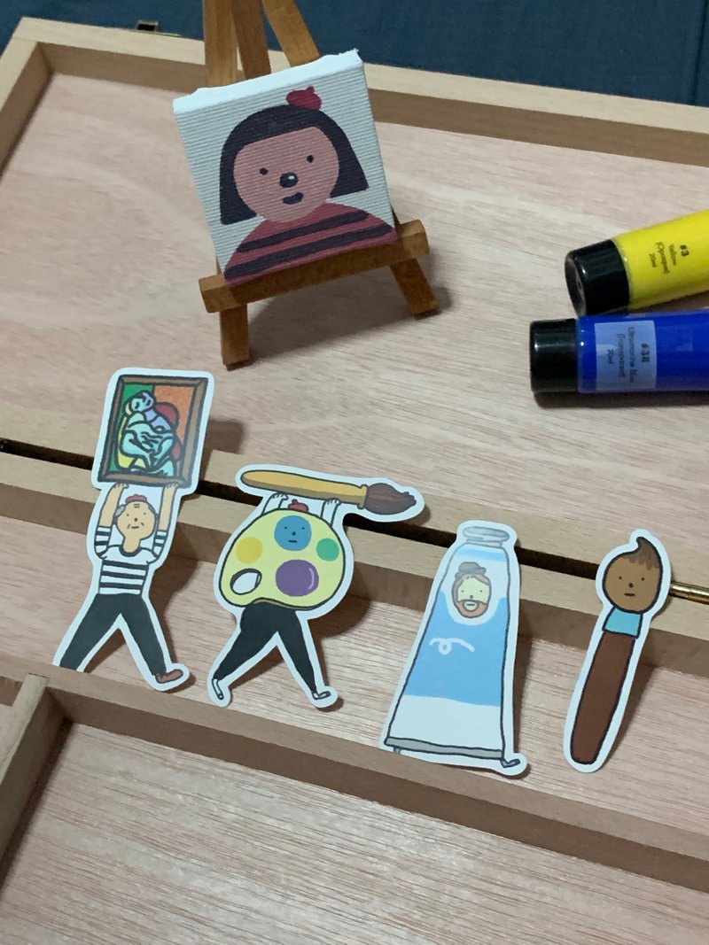 Sticker set Be bear boy artist - 贴纸 - 纸 多色