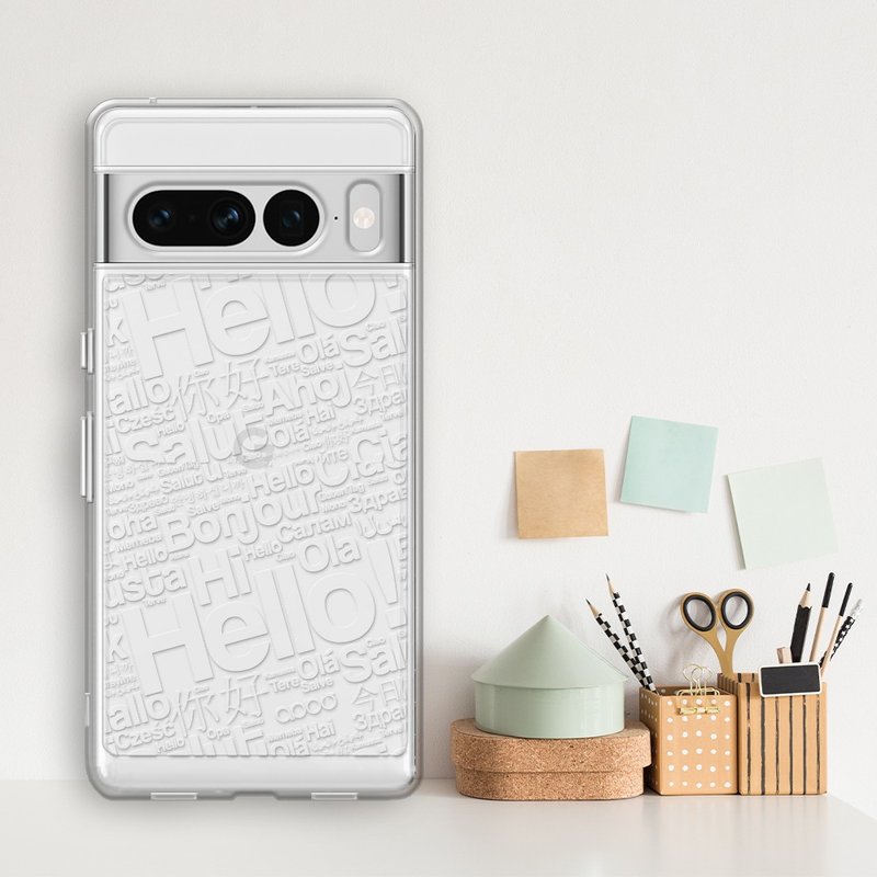 Google Pixel 9/8/7系列 浮雕感防震双料手机壳-你好 - 手机壳/手机套 - 其他材质 多色