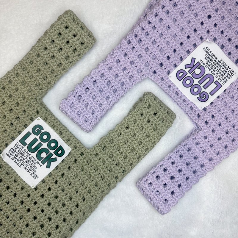 韩系编织网格手腕包 手提袋ㅣ大容量ㅣ手作编织ㅣ通勤包 - 手提包/手提袋 - 棉．麻 白色