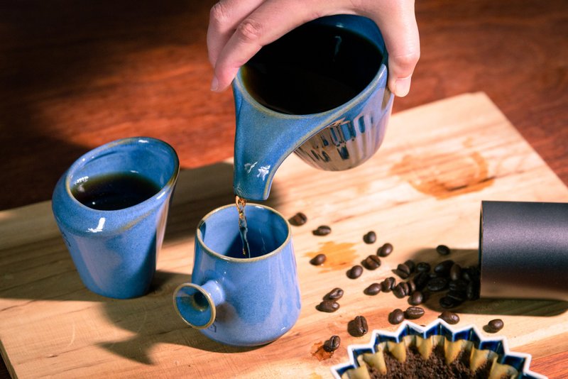 山岚香馥陶杯分享礼盒组 - 咖啡杯/马克杯 - 陶 蓝色