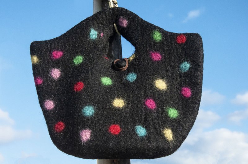 天然羊毛毡轻便包 手提包 手拿包 手袋 便当袋 托特包 色块包-彩 - 手提包/手提袋 - 羊毛 多色