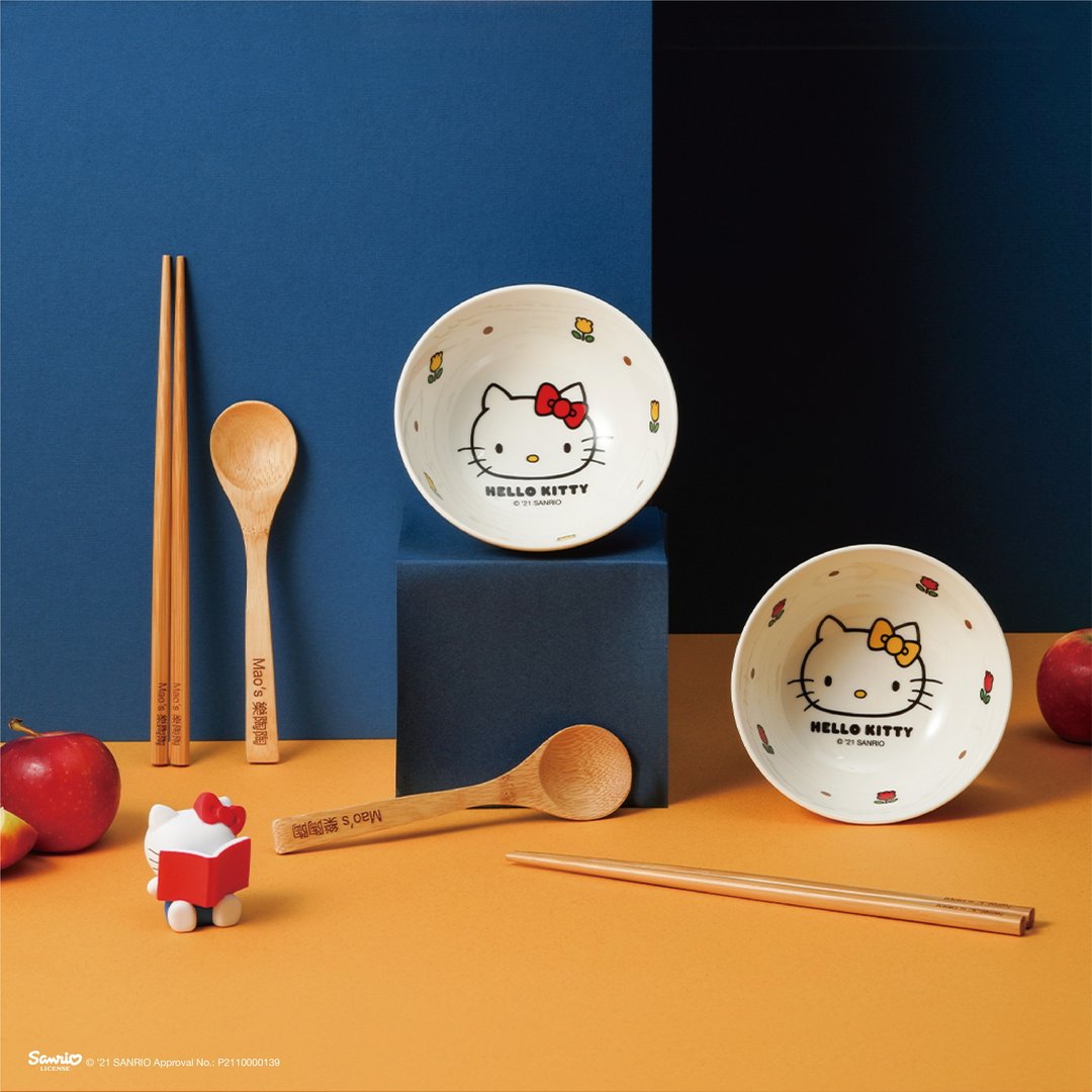Hello Kitty双碗汤筷彭派礼盒组 - 碗 - 瓷 