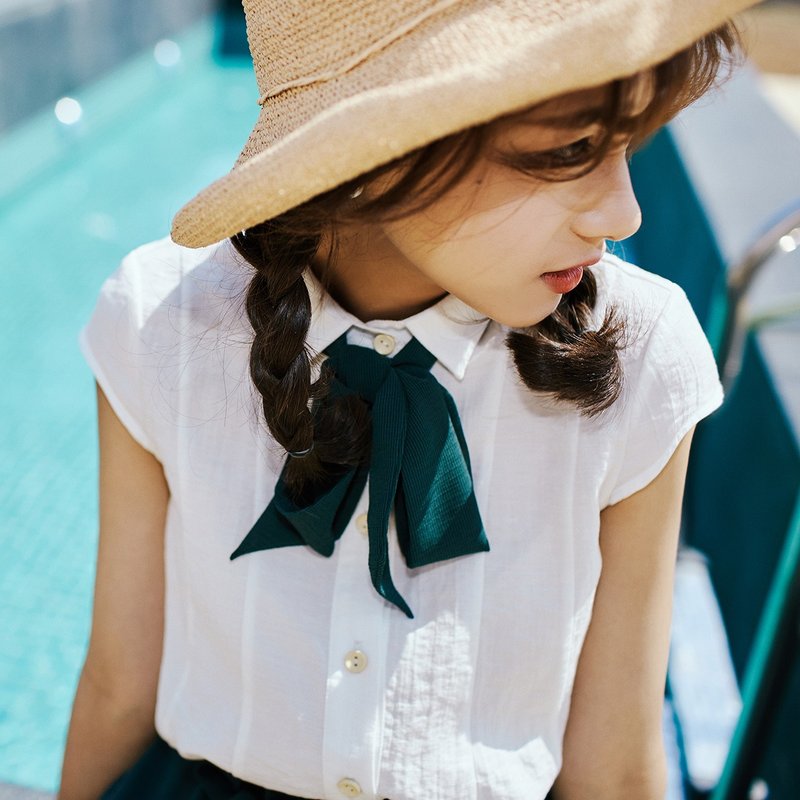 安妮陈2017夏装新款绿色长领巾配饰 - 丝巾 - 聚酯纤维 绿色