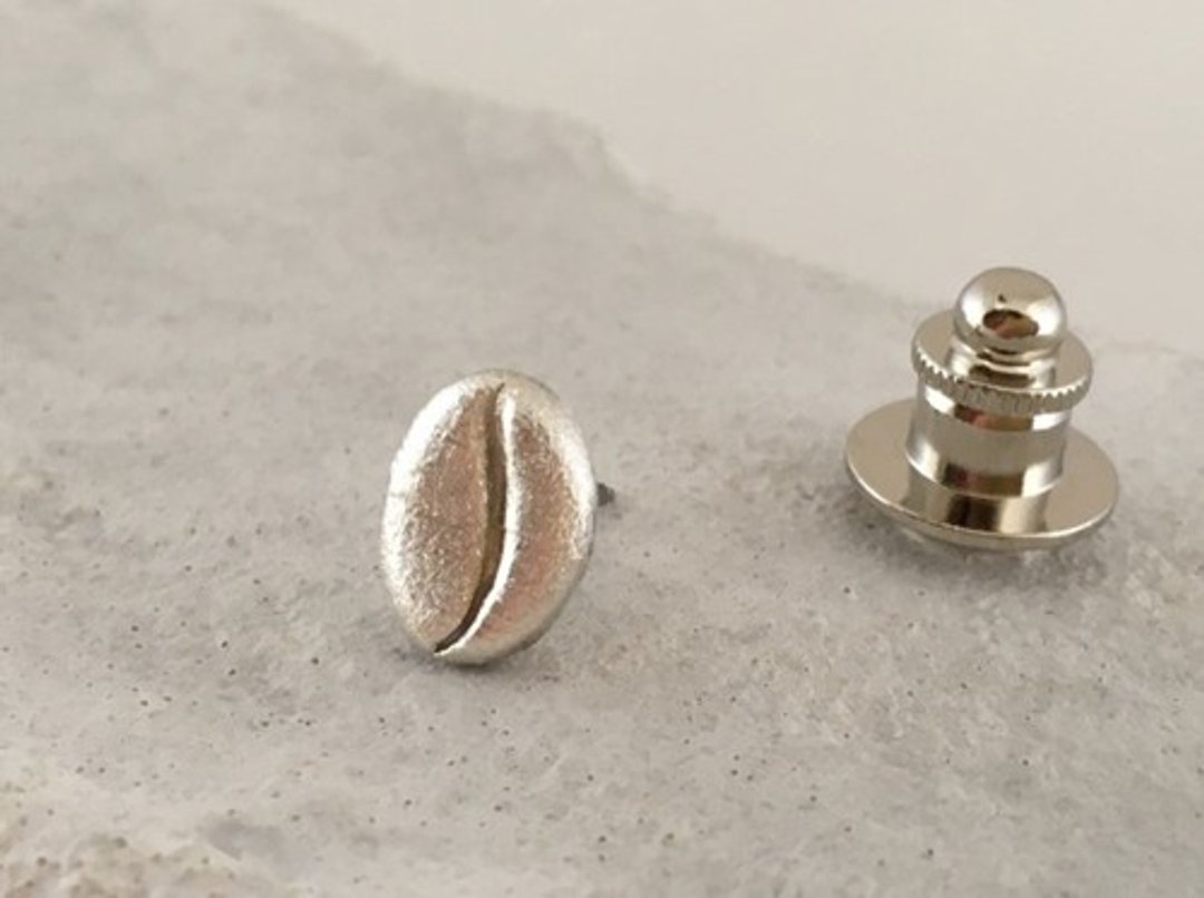 Silver ◆ Coffee beans ◆ Pin badge / Titac - 胸针 - 其他金属 