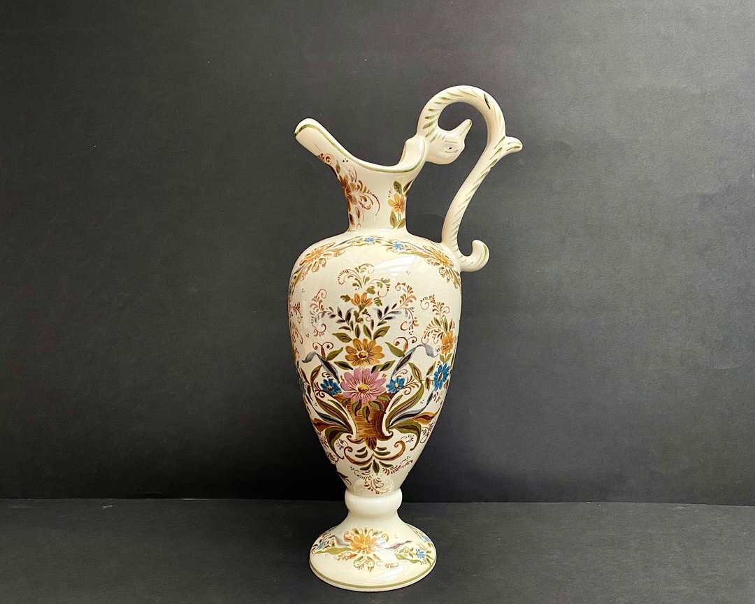 花瓶珐琅陶瓷复古水壶 Hubert Bequet，比利时，1950 年代 - 其他 - 陶 多色