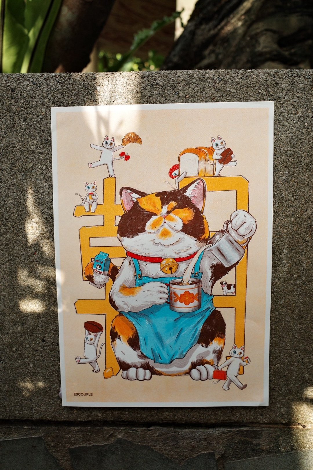 早安财猫孔版印刷海报 A4 - 海报/装饰画/版画 - 纸 多色