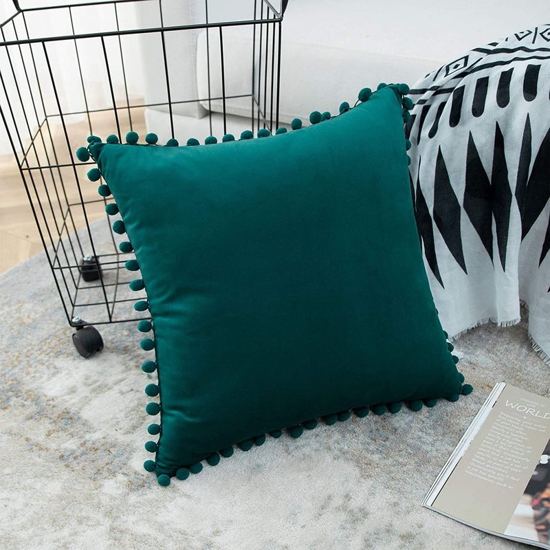 Niqqi 杜丽乐系列 孔雀绿抱枕套45*45cm - 枕头/抱枕 - 其他人造纤维 