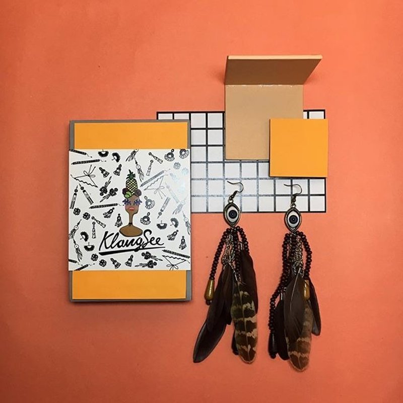 earrings: Mong-Rang no.2 - 耳环/耳夹 - 其他材质 咖啡色