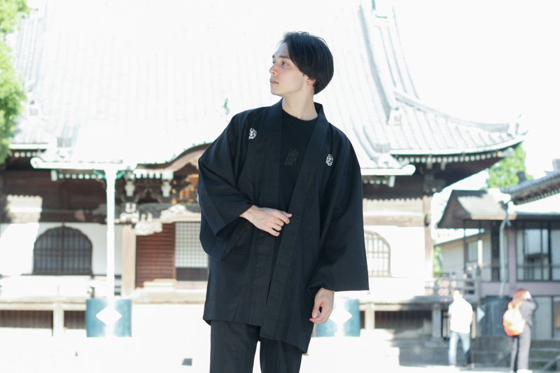 纹付羽织 棉麻 和服 正装 - 晚装/礼服 - 棉．麻 黑色