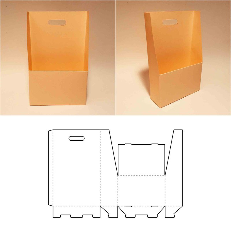 Document box template, document holder, file organizer box, SVG, DXF, PDF, A4 - 图文模板设计 - 其他材质 