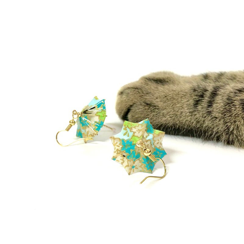 【SGS检验合格】日系折纸系列耳环-小雨伞款 (限定色) - 耳环/耳夹 - 纸 多色