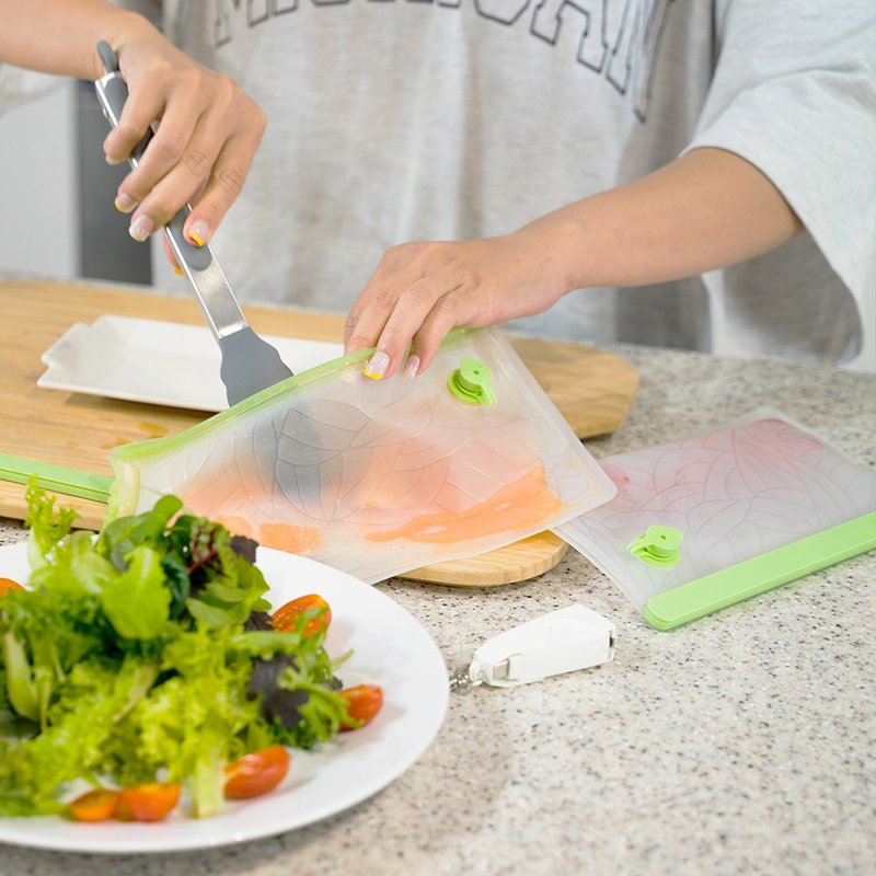 2D好携袋-迷你袋-3入 | 可重复使用食物真空袋 - 厨房用具 - 其他材质 粉红色