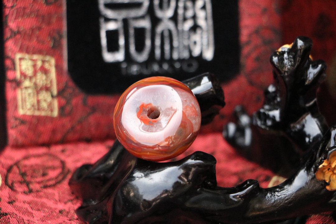原矿天然战国红平安扣 27.3mmX12.8mm 玉石吊坠 战国红配饰 文玩 - 项链 - 玉石 