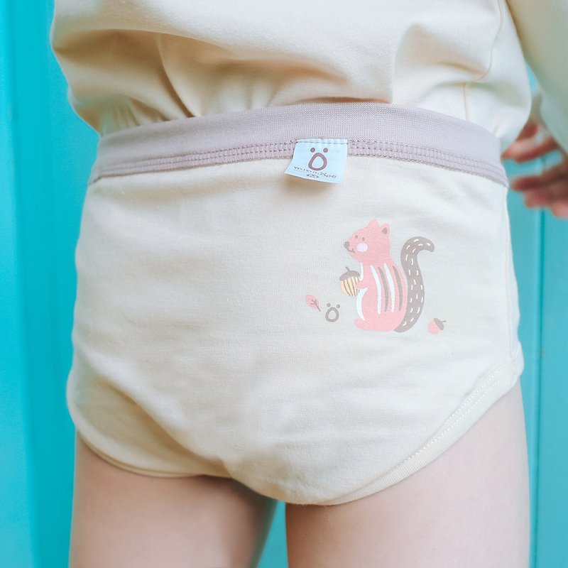 男童三角内裤-古灵精怪的条纹松鼠 - 童装上衣 - 棉．麻 白色