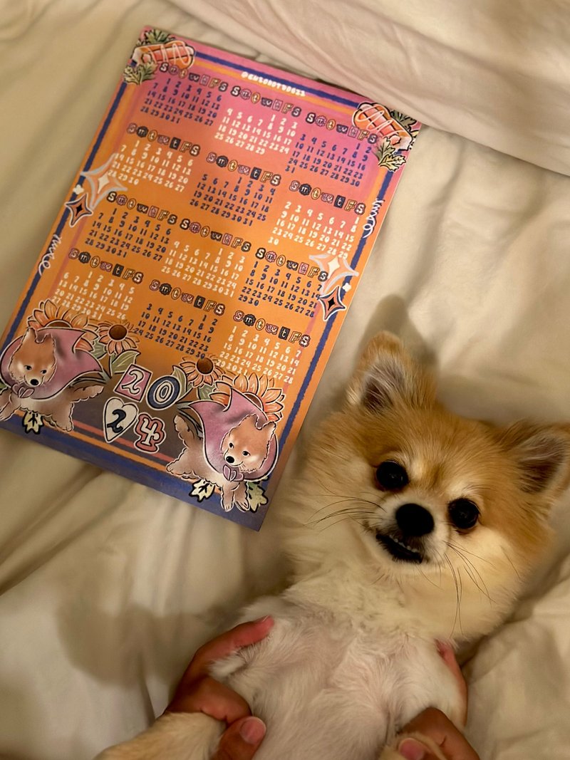 2024 年历 calendar 雷霆战狗 & 香菜热狗堡 - 年历/台历 - 纸 多色