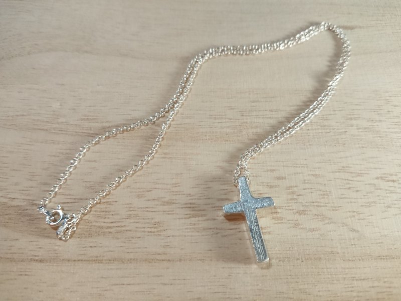 ALittletrip 手作纯银树纹十字架项链 necklace 925 silver - 项链 - 纯银 银色