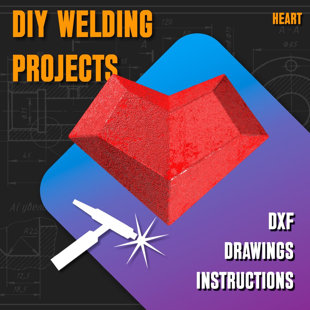 焊接项目计划图纸 Heart 1（DXF、PDF） - 图文模板设计 - 其他材质 