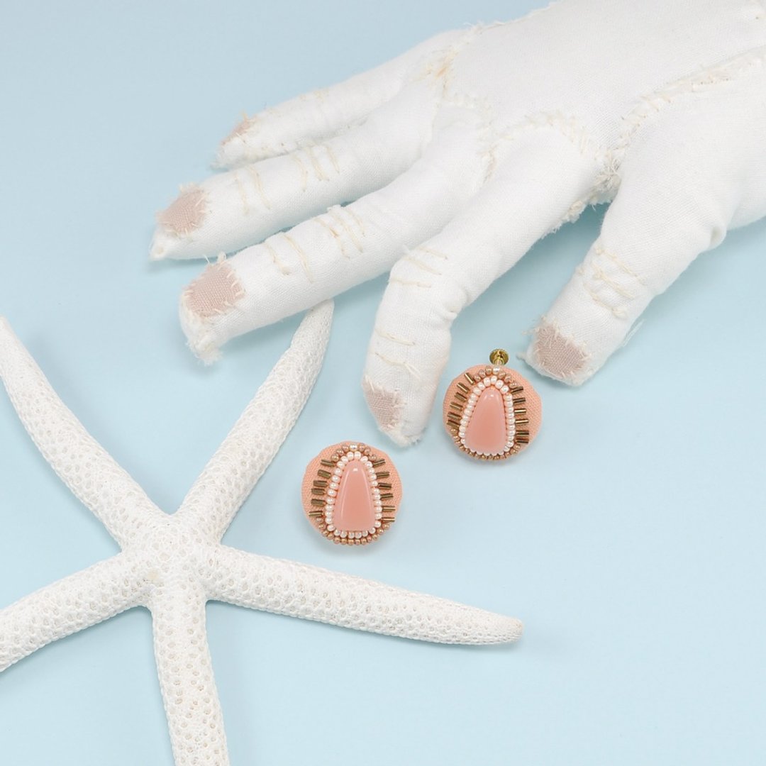 statement and sparkle beaded circle earrings, gorgeous earrings,No.3 - 耳环/耳夹 - 塑料 橘色