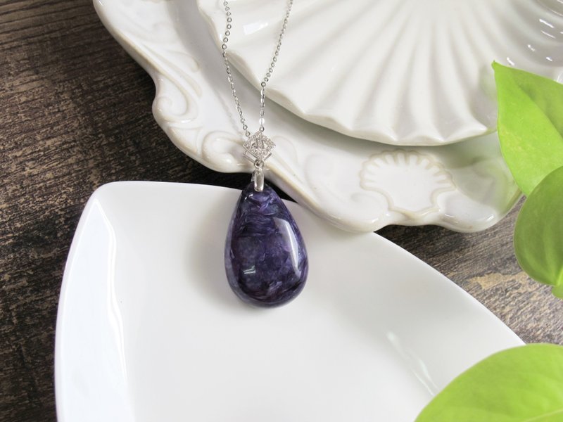 紫龙晶 925银 集中注意力 舒缓紧张情绪【紫龙晶】原件寄出 - 项链 - 水晶 紫色